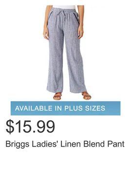 Costco Briggs ladies' linen blend pant offer
