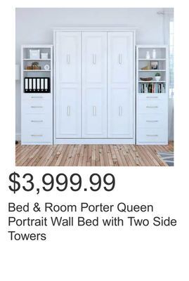 Costco Bed & room porter queen portrait wall bed with two side towers offer