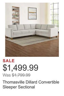 Costco Thomasville dillard convertible sleeper sectional offer