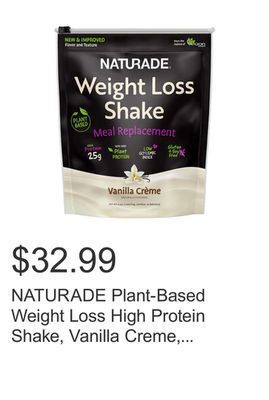 Costco Naturade plant-based weight loss high protein shake, vanilla creme, 2.5 lbs offer