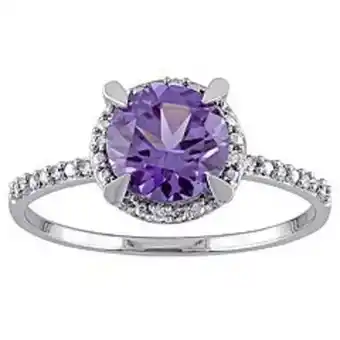 Kohl's Stella grace 10k white gold simulated alexandrite & diamond accent halo ring offer