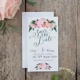 Party City Ginger ray floral boho wedding save the date cards 10ct offer