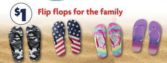 Family Dollar Flip flops for the family offer