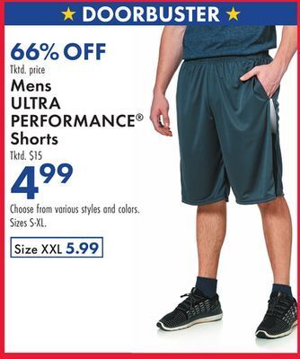 Boscov's Mens ultra performance® shorts offer
