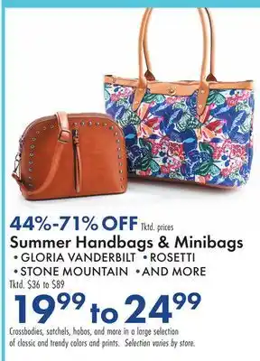 Boscov's Summer handbags & minibags offer