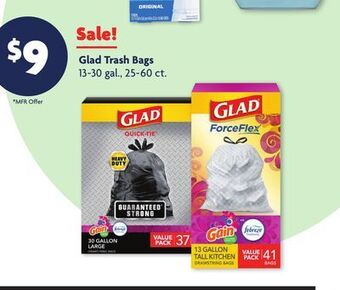 Family Dollar Glad trash bags offer