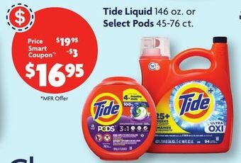 Family Dollar Tide liquid 146 oz. or select pods 45-76 ct. offer