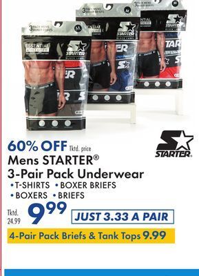 Boscov's Mens starter® 3-pair pack underwear offer