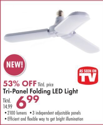 Boscov's Tri-panel folding led light offer