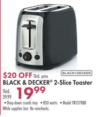 Boscov's Black & decker® 2-slice toaster offer