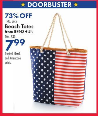 Boscov's Beach totes offer
