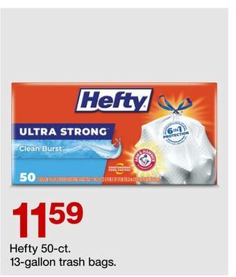 Target Hefty 50-ct. 13-gallon trash bags offer