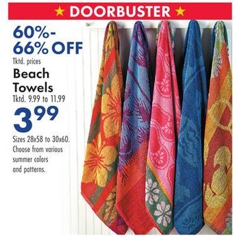 Boscov's Beach towels offer