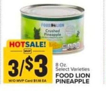 Food Lion FOOD LION PINEAPPLE 8 oz offer