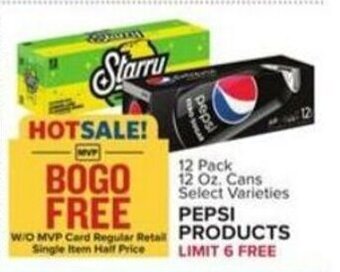 Food Lion 12 Pack 12 Oz. Cans Select Varieties PEPSI PRODUCTS offer