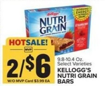 Food Lion 9.8-10.4 Oz. Select Varieties KELLOGG'S NUTRI GRAIN BARS offer