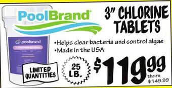 Ollie's Poolbrand® 3 chlorine tablets offer
