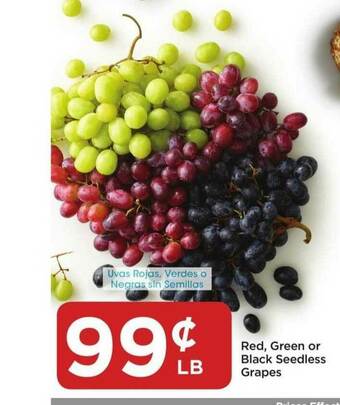 Food 4 Less Red Green Or Black Seedless Grapes offer