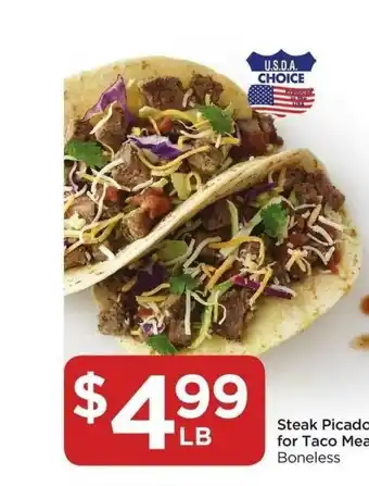 Food 4 Less Steak Picado Meat For Taco Meal offer