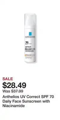 Ulta Beauty Anthelios uv correct spf 70 daily face sunscreen with niacinamide offer