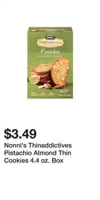 Big Lots Nonni's thinaddictives pistachio almond thin cookies 4.4 oz. box offer