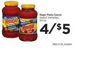 Food 4 Less Ragú Pasta Sauce Select Varieties offer