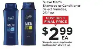 Food 4 Less Suave Men's Shampoo Or Conditioner Select Varieties offer