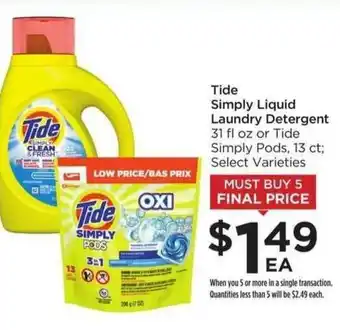 Food 4 Less Tide Simply Liquid Laundry Detergent Or Tide Simply Pods Select Varieties offer