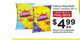 Food 4 Less Totino's Pizza Rolls Select Varieties offer
