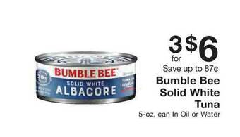 Fairway Store Market Bumble Bee Solid White Tuna offer