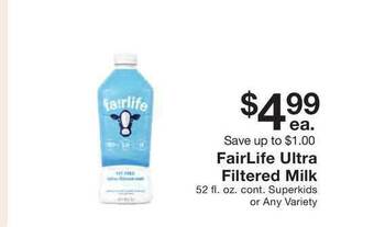 Fairway Store Market Fairlife Ultra Filtered Milk offer