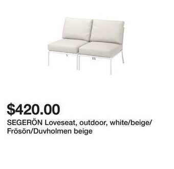 Ikea Segerön loveseat, outdoor, white/beige/frösön/duvholmen beige offer