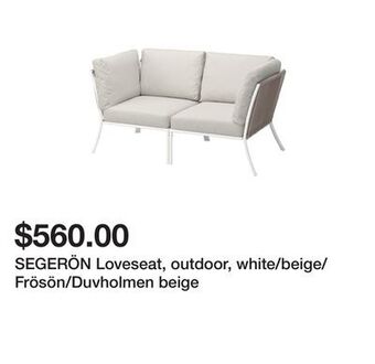 Ikea Segerön loveseat, outdoor, white/beige/frösön/duvholmen beige offer