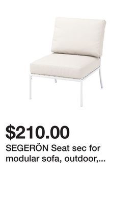 Ikea Segerön seat sec for modular sofa, outdoor, white/beige/frösön/duvholmen beige offer
