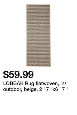 Ikea Lobbäk rug flatwoven, in/outdoor, beige, 2 ' 7 x6 ' 7 offer