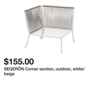 Ikea Segerön corner section, outdoor, white/beige offer