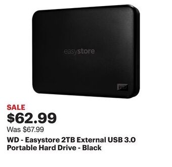 Best Buy Wd - easystore 2tb external usb 3.0 portable hard drive - black offer