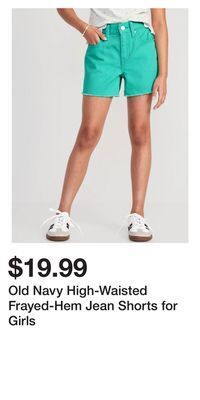 Old Navy Old navy high-waisted frayed-hem jean shorts for girls offer