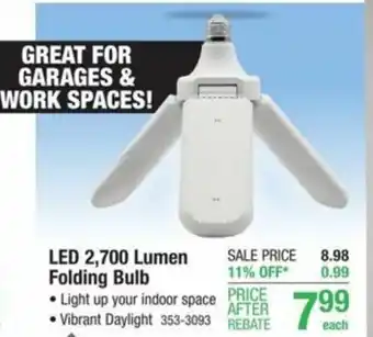 Menards LED 2,700 Lumen Folding Bulb offer