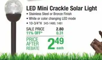 Menards LED Mini Crackle Solar Light offer