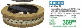 Menards Link Fire Pit offer