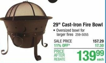 Menards 29" Cast-Iron Fire Bowl offer
