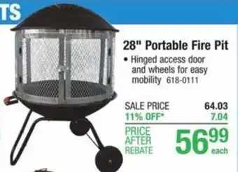 Menards 28" Portable Fire Pit offer