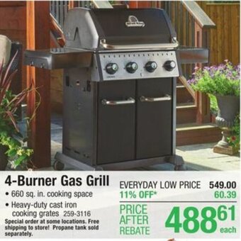 Menards 4-Burner Gas Grill offer