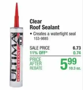 Menards Clear Roof Sealant offer