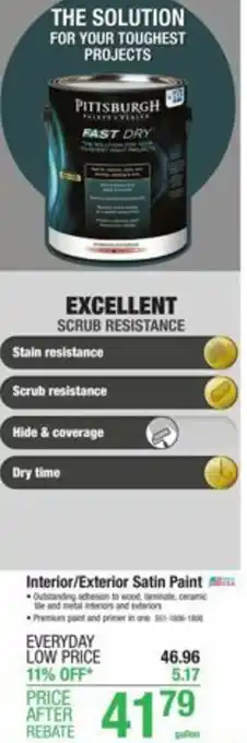 Menards Interior/Exterior Satin Paint offer