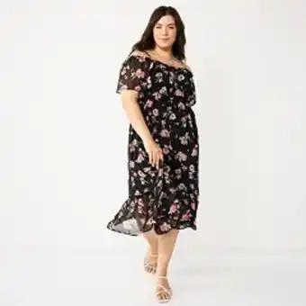 Kohl's Juniors' plus size rewind cold shoulder midi dress offer