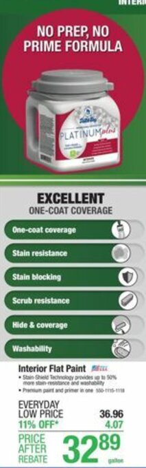 Menards Interior Flat Paint offer