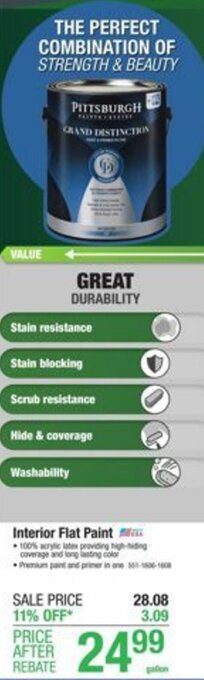 Menards Interior Flat Paint offer