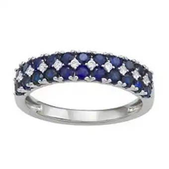 Kohl's Sterling silver lab-created blue & white sapphire 2-row ring offer